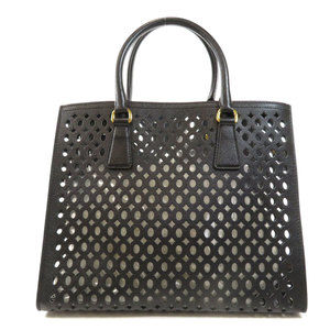 Prada motif punching leather handbag vinyl
